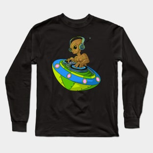 Space Music Dj Alien Long Sleeve T-Shirt